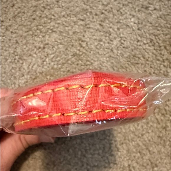 Dooney & Bourke Red Cross Body Purse Strap with Silver Clips - Picture 5 of 9